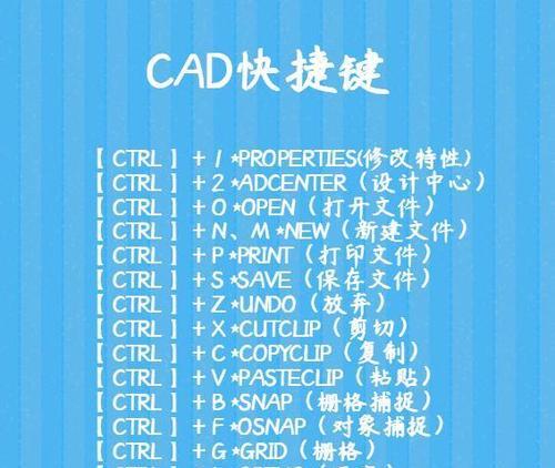 CAD命令快捷键大全——提高设计效率的秘密武器（掌握快捷键）