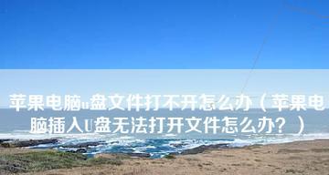 解决U盘无法读取的问题（修复U盘读取故障）
