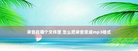 手机音频转换为MP3格式的简易方法（一键转换）
