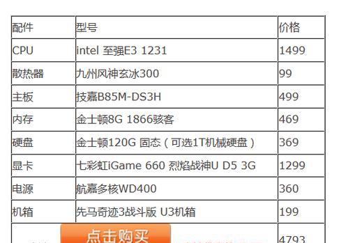 最新电脑配置清单及价格分析（探索2024年最佳性能与价值的电脑配置方案）