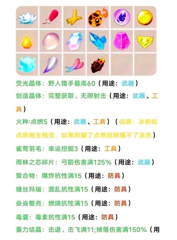 我的世界武器附魔方法有哪些？